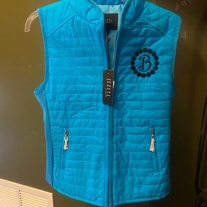 Women’s Small “B” Embroidered Blue Puffer Vest